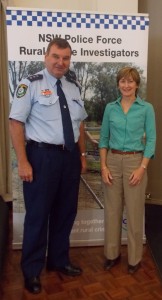 Inspector Mark Minehan, Chief of Staff at the Western Region Office of the NSW Police Force in Dubbo and Dr Kathy Gibson